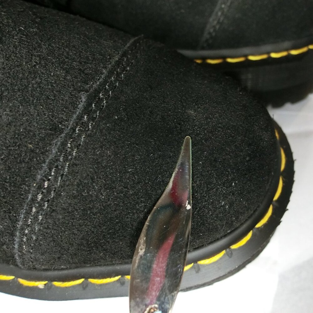 RARE Dr. Martens x Lazy Oaf Suede Heart Buckle Platform Boots | Size 9 - Picture 9 of 12
